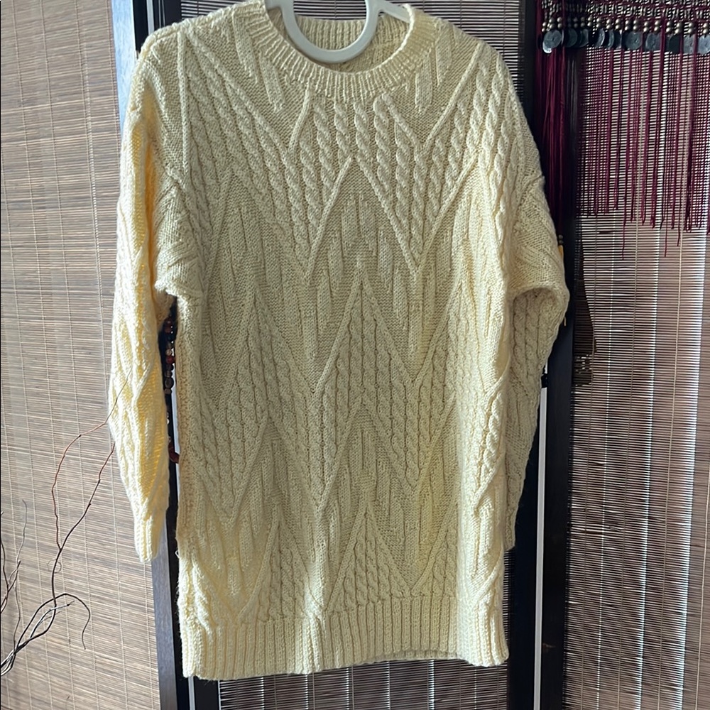 Women's Handknit Yellow Sweater
